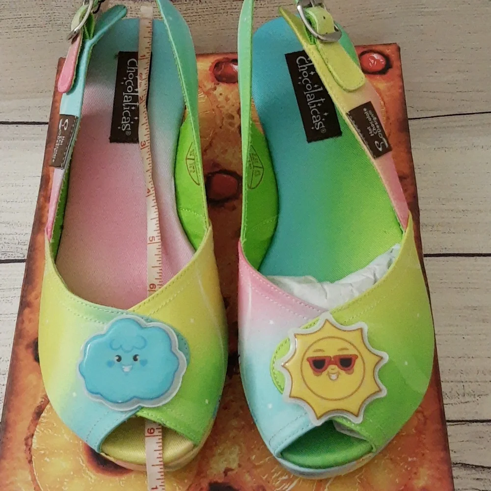 Hot Chocolate Chocolaticas Platform Wedge Slingback Sandals PICNIC 8 US / 38 EU